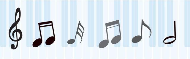 Music notes icons set. vector