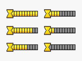 barra de tiempo de pixel art para juego de píxeles vector