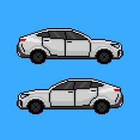 White car pixel art vector