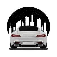 White sport car illustration vector