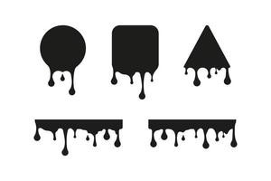 The paint is dripping. Dripping liquid. Flow of paint, stain. Set icons, voctor isolated on white background vector