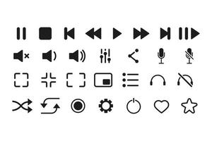 Media player set icons. Vector illustration