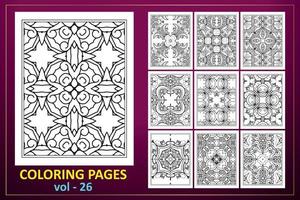 Mandala KDP coloring page design. Coloring page mandala background. Black and white floral coloring book pattern. vector