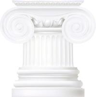 Ionic column. Classic style column. vector