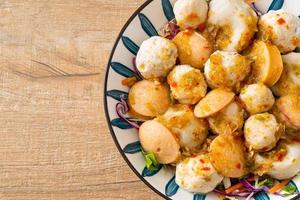 Meatball and fishball spicy salad photo