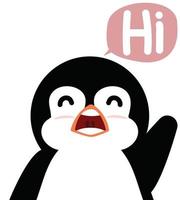 Cute penguin With Speech Bubble And Text vector