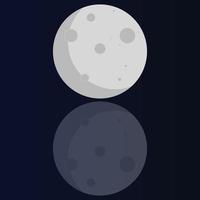 A full moon with reflection vector