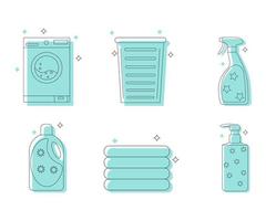 Laundry and washing icons isolated on white background vector