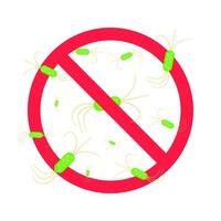 Stop viruses and bad bacterias or germs prohobition sign. vector