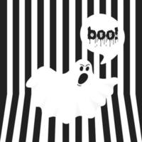 Boo ghost halloween message concept. vector