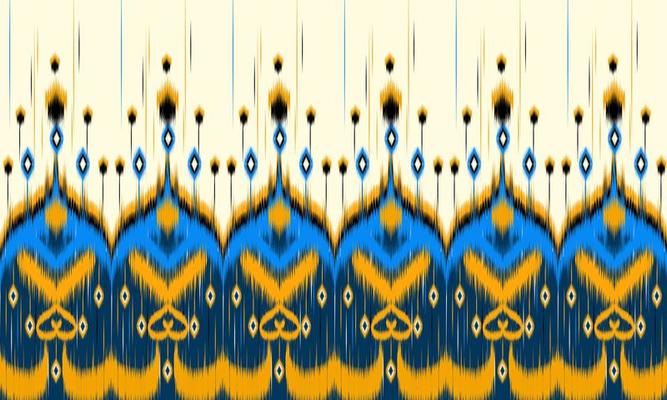 Geometric ethnic oriental ikat seamless pattern.