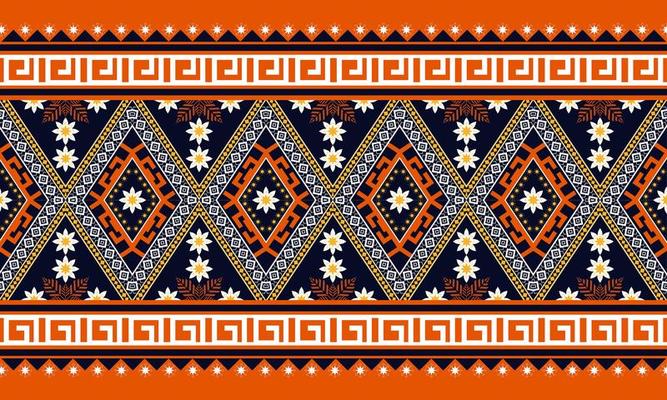 Geometric ethnic oriental seamless pattern traditional Design for background,carpet,wallpaper,clothing,wrapping,Batik,fabric,Vector illustration.embroidery style.