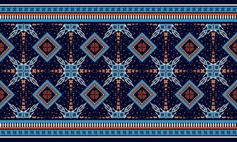 Diseño tradicional de patrones sin fisuras orientales étnicos geométricos para fondo, alfombra, papel tapiz, ropa, envoltura, batik, tela, estilo de bordado de ilustración vectorial. vector