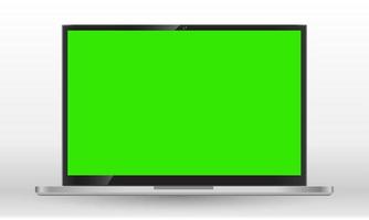 Set of realistic computer monitors, laptops, tablets and mobile phones. Electronic gadgets on white background.Green screen. Vector mobile device concept.