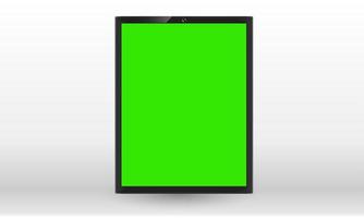 Set of realistic computer monitors, laptops, tablets and mobile phones. Electronic gadgets on white background.Green screen. Vector mobile device concept.