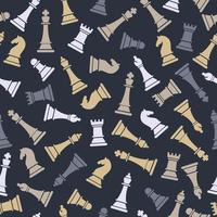Seamless vector pattern with chess on grey