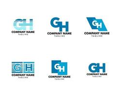 Set of Initial Letter GH Logo Template Design vector