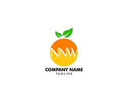 NNW letter orange fruit logo design vector illustration