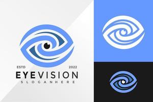 plantilla de ilustración vectorial de diseño de logotipo de empresa de visión ocular vector