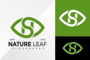 letra ns o sn naturaleza hoja logotipo diseño vector ilustración plantilla