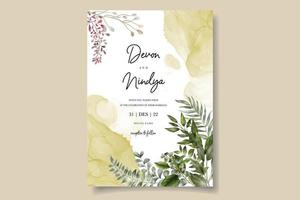 Elegant wedding card floral design vector