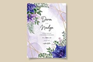 Wedding invitation with beautiful floral decoration vector