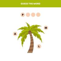 Guess the word. Educational game for kids. vector