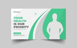 Medical healthcare video thumbnail and web banner template Free Vector