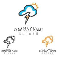 Cloud weather forecast logo template vector illustration design