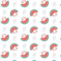 Vector pattern with juicy slices of watermelon. Summer pattern with watermelon.