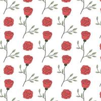 Vector pattern with flowers. Pattern with red roses. Spring pattern.