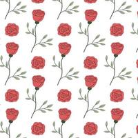 Vector pattern with flowers. Pattern with red roses. Spring pattern.