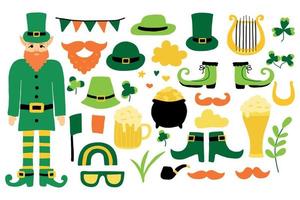 Happy Patricks day. Set for Patricks day. vector