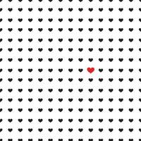 Black and red hearts seamless pattern background design vector