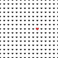 Black and red hearts seamless pattern background design vector