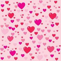 Pink hearts seamless pattern background design vector