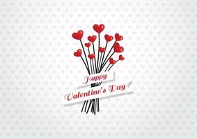 feliz día de san valentín tarjeta de felicitación con flores de corazón en el patrón de fondo corazón sin costuras. vector