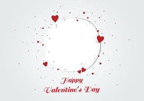 Happy valentines day card with paper cut hearts and copy space. vector