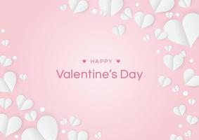 Happy valentines day background with paper heart, Love concept and copy space vector
