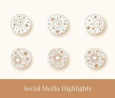 abstract astrology line social media highlight vector