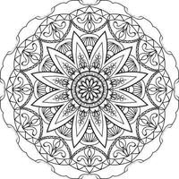 Circular Flower Mandala on White Free Vector