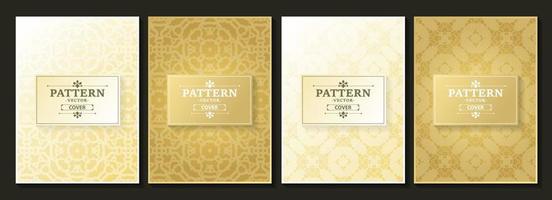 Gold ornament pattern cover collection vector