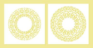 Circle border decorative paper cut line vector