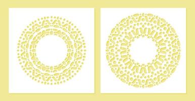 Circle border decorative paper cut line vector