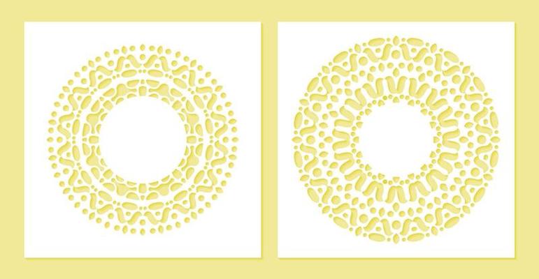 Circle border decorative paper cut line