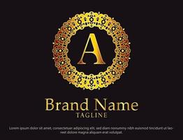 logotipo de letra decorativa de lujo a vector