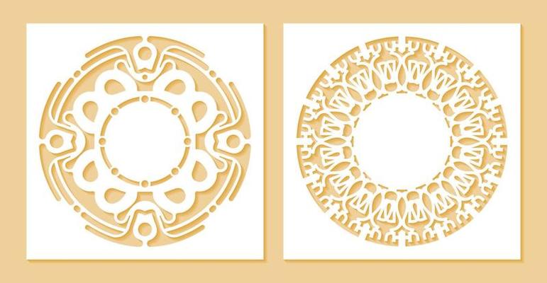 Circle border decorative paper cut line