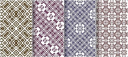 Collection of seamless ornamental line pattern vector