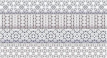 Collection of seamless ornamental line pattern vector