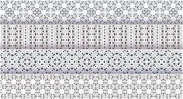 Collection of seamless ornamental line pattern vector